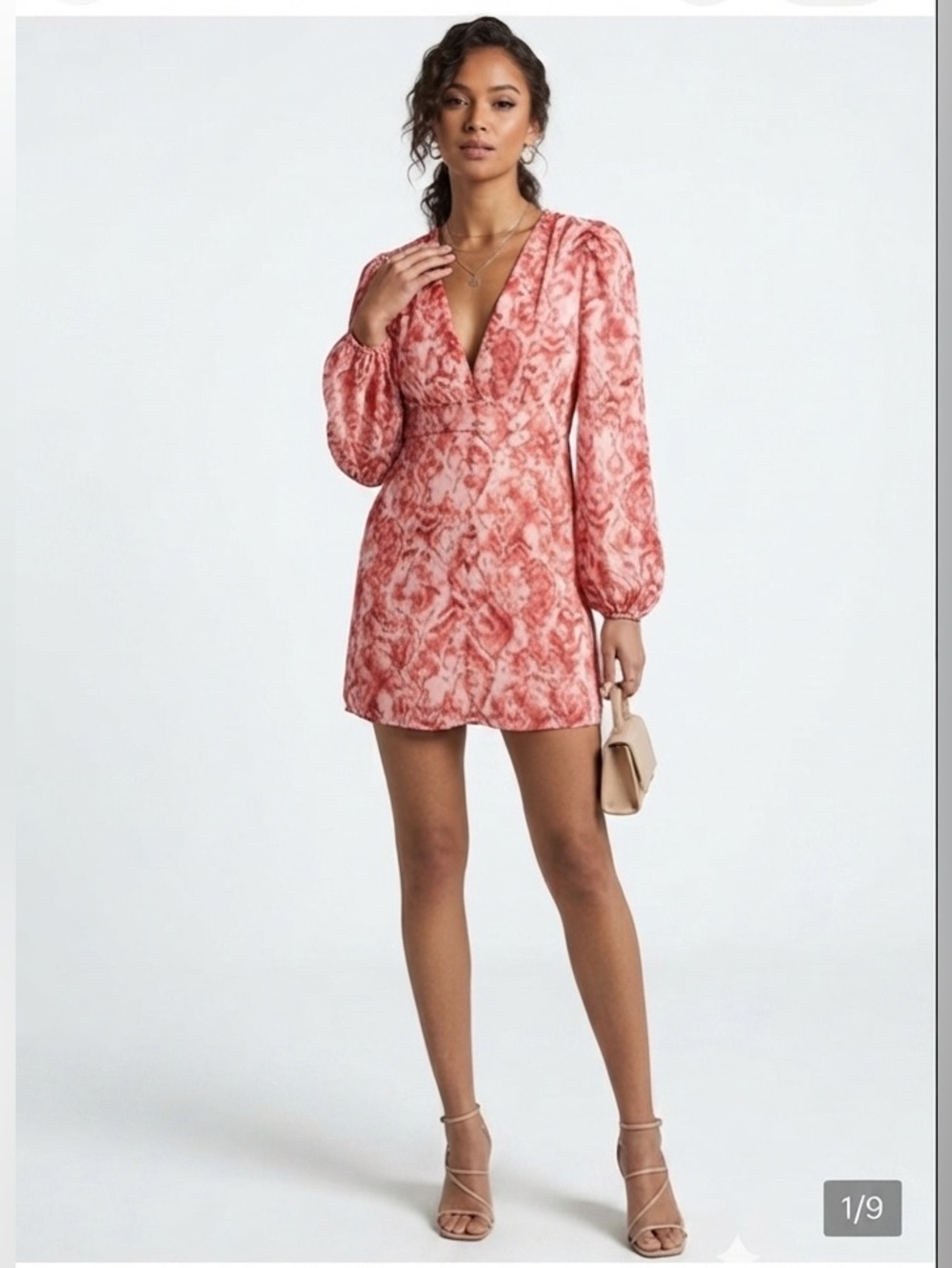 Nasty Gal Ikat Design Deep-V Neck Mini Dress